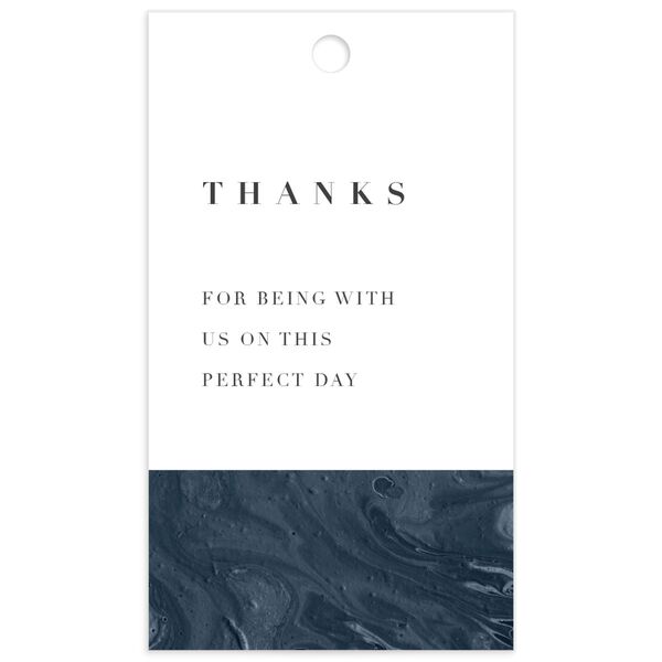 Marbled Canvas Favor Gift Tags front in Blue