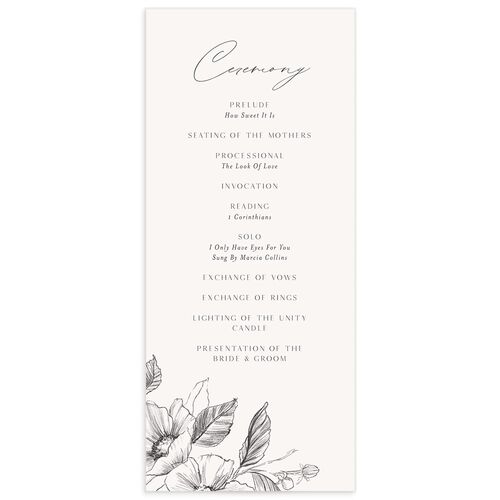 Charcoal Florals Wedding Programs - 