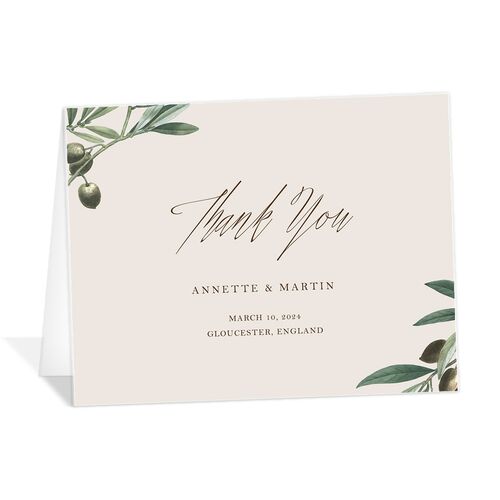 Mediterranean Olive Thank You Cards