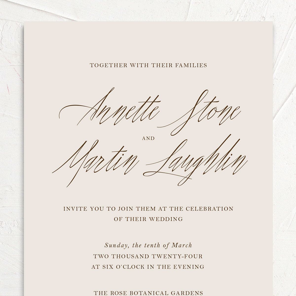 Mediterranean Olive Wedding Invitations Champagne Signature No