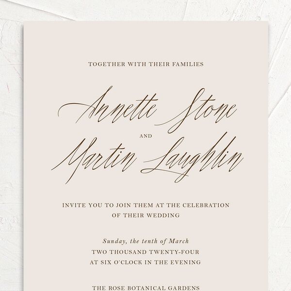Mediterranean Olive Wedding Invitations Champagne Signature No