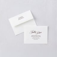 Holiday Eclectic Wavy Frame Thank You Card Envelopes White Ruby Both Recipient and Return Addresses Signature Standard