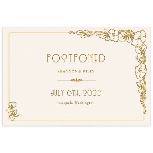 Floral Antiquity Change the Date Postcards - Gold