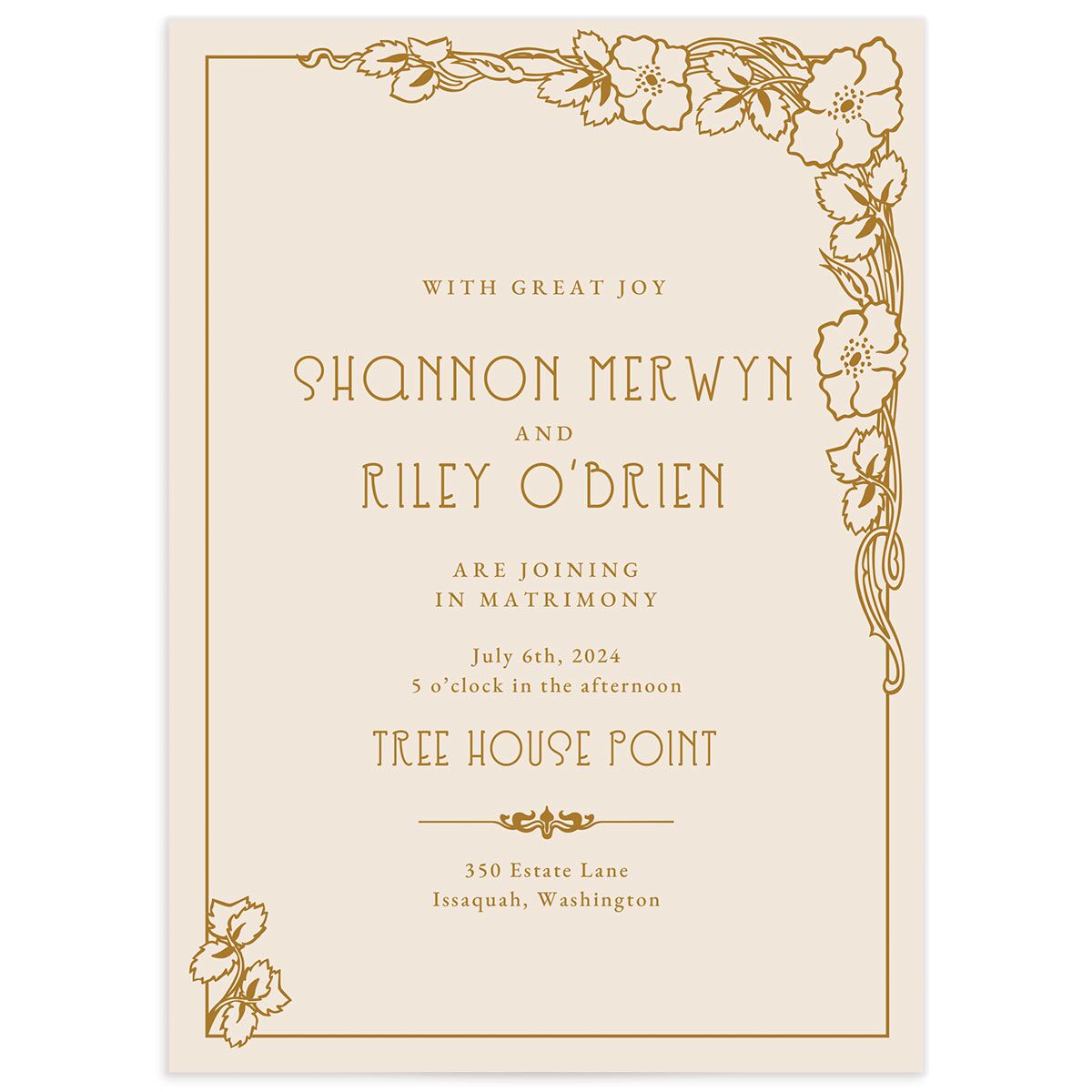 Floral Antiquity Wedding Invitations