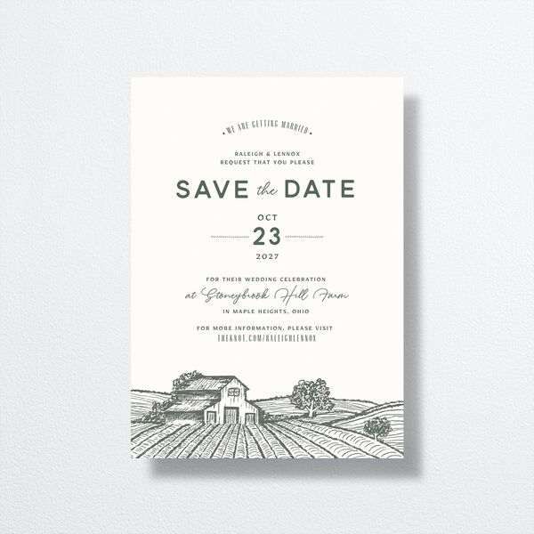 Country Farm Save The Date Cards front