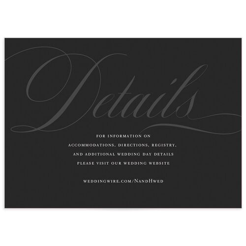 Elegant Initials Wedding Enclosure Cards - Black