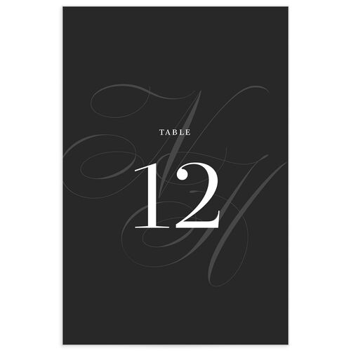 Elegant Initials Table Numbers - Black