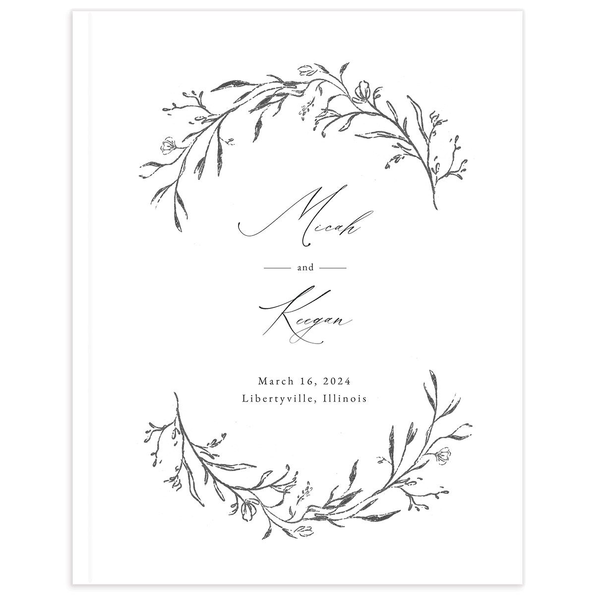Illustrated Vines Wedding Guest Book