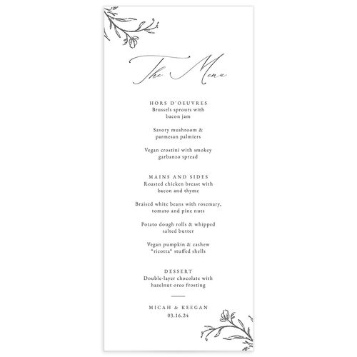 Illustrated Vines Menus - 