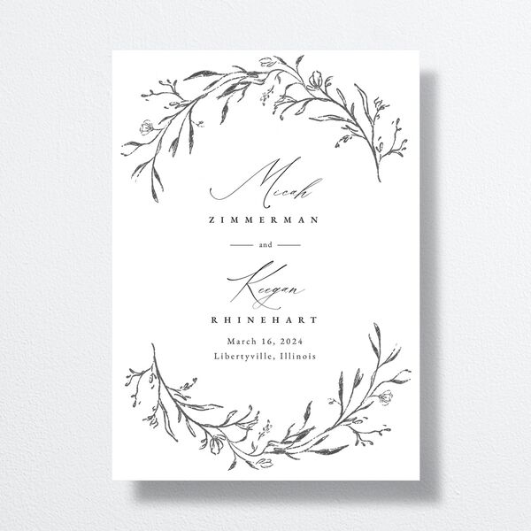 Illustrated Vines Save The Date Cards back