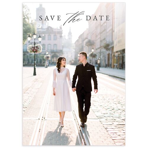 Illustrated Vines Save The Date Cards - Grey