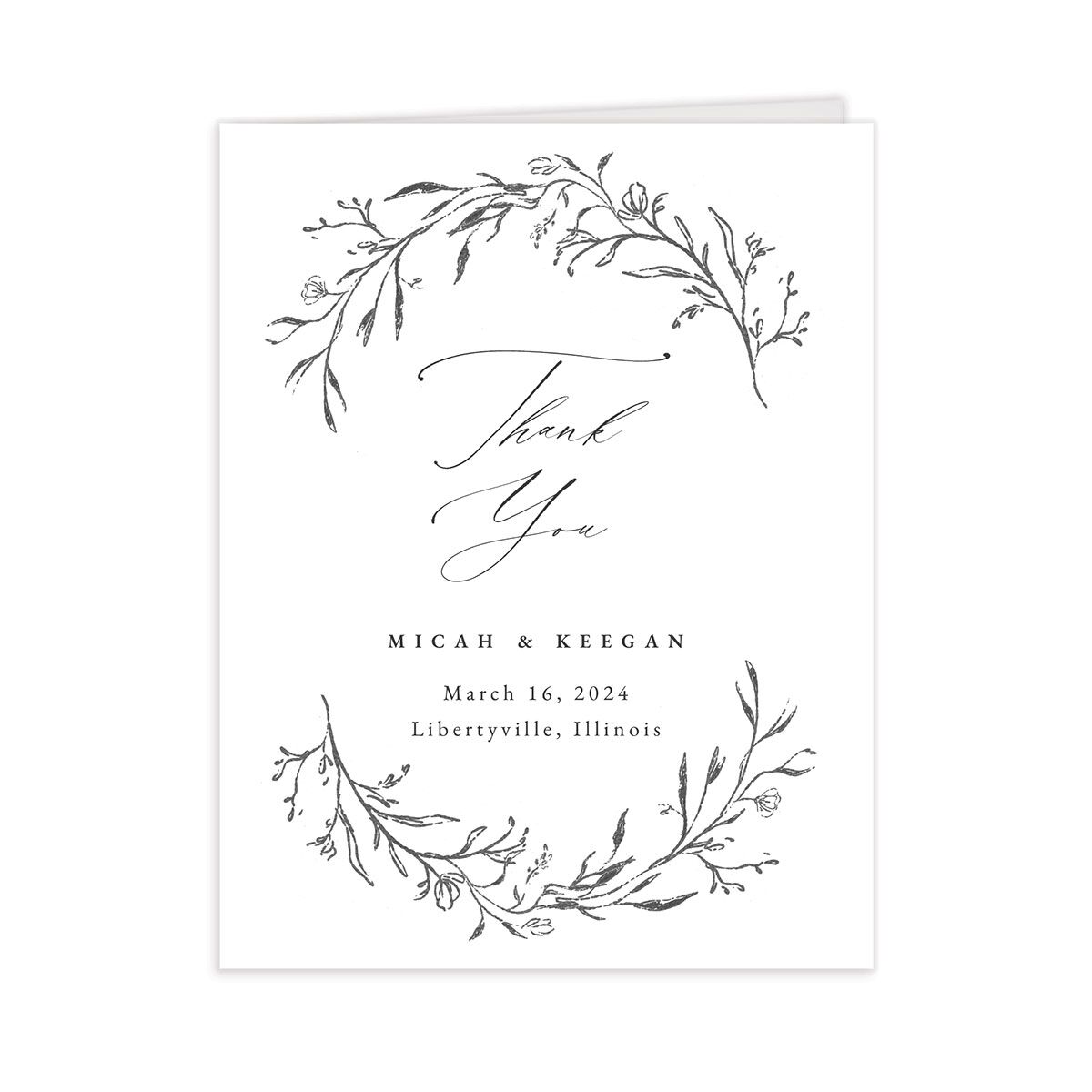 Illustrated Vines Thank You Cards