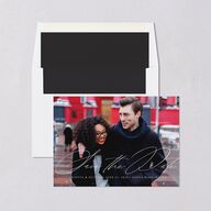 Simply Classic Save The Date Cards Charcoal Signature smooth Blank No Standard