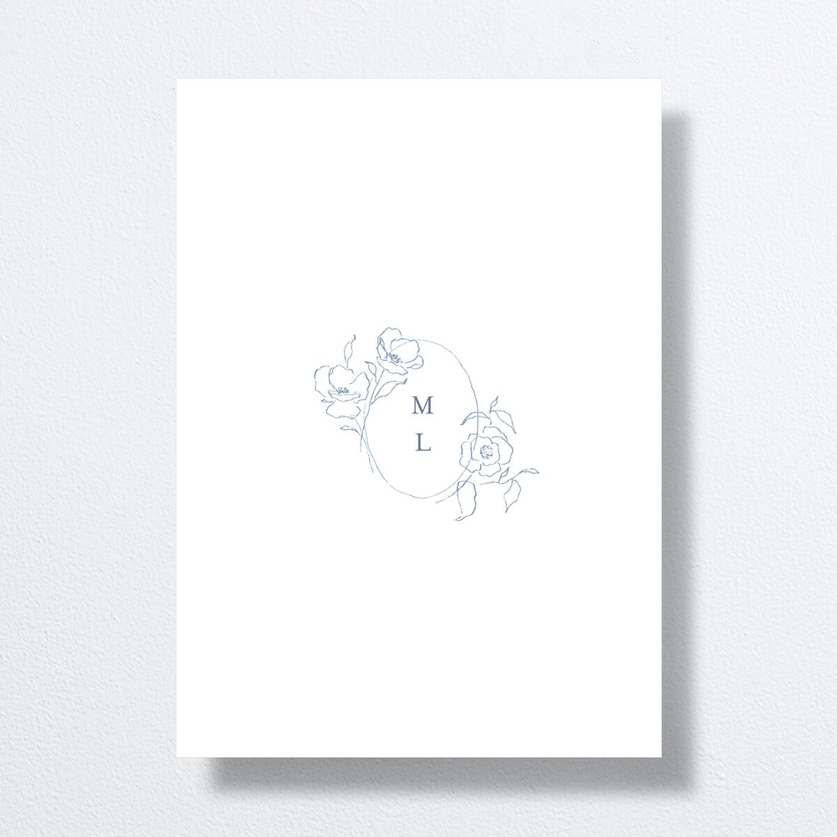 Floral Adornment Bridal Shower Invitations Dusty Blue Signature Standard