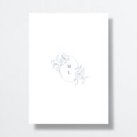 Floral Adornment Bridal Shower Invitations Dusty Blue Signature Standard