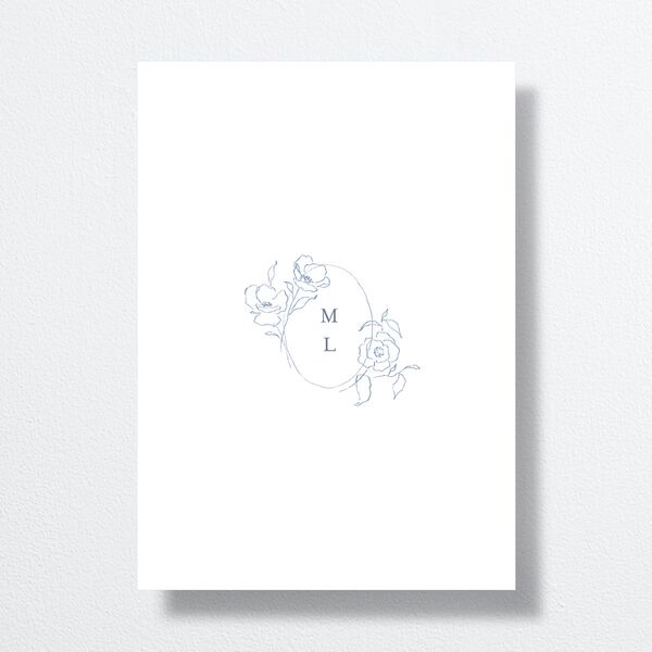 Floral Adornment Bridal Shower Invitations Dusty Blue Signature Standard