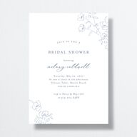 Floral Adornment Bridal Shower Invitations Dusty Blue Signature Standard