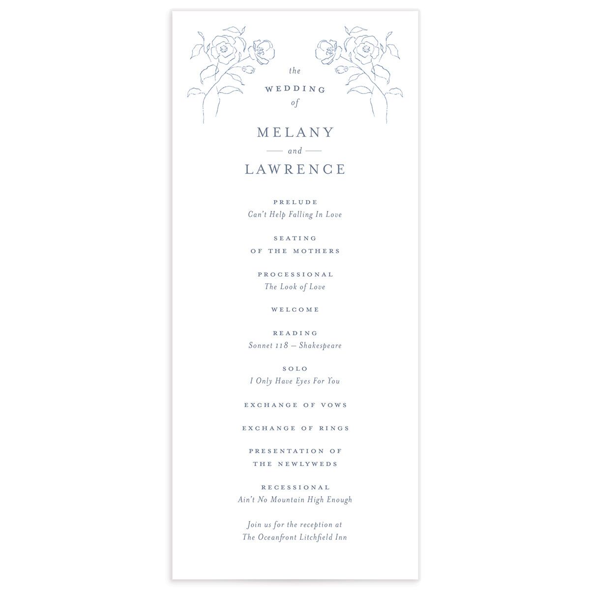 Floral Adornment Wedding Programs