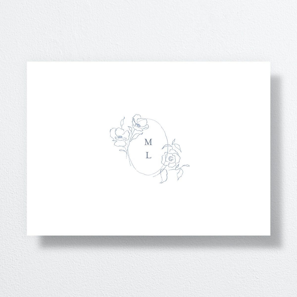 Floral Adornment Wedding Invitations Dusty Blue Signature No Standard