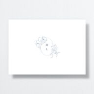 Floral Adornment Wedding Invitations Dusty Blue Signature No Standard