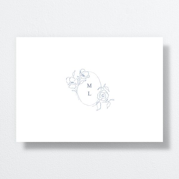 Floral Adornment Wedding Invitations Dusty Blue Signature No Standard