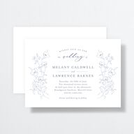Floral Adornment Wedding Invitations Dusty Blue Signature No Standard