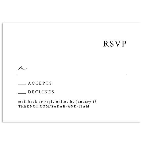 Elevated Minimalist Ampersand Wedding Response Cards Midnight Signature Standard