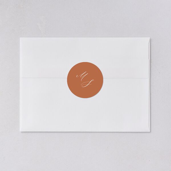 Western Floral Wedding Stickers Terracotta Circle