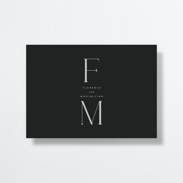 Modern Initials Rehearsal Dinner Invitations Midnight Signature