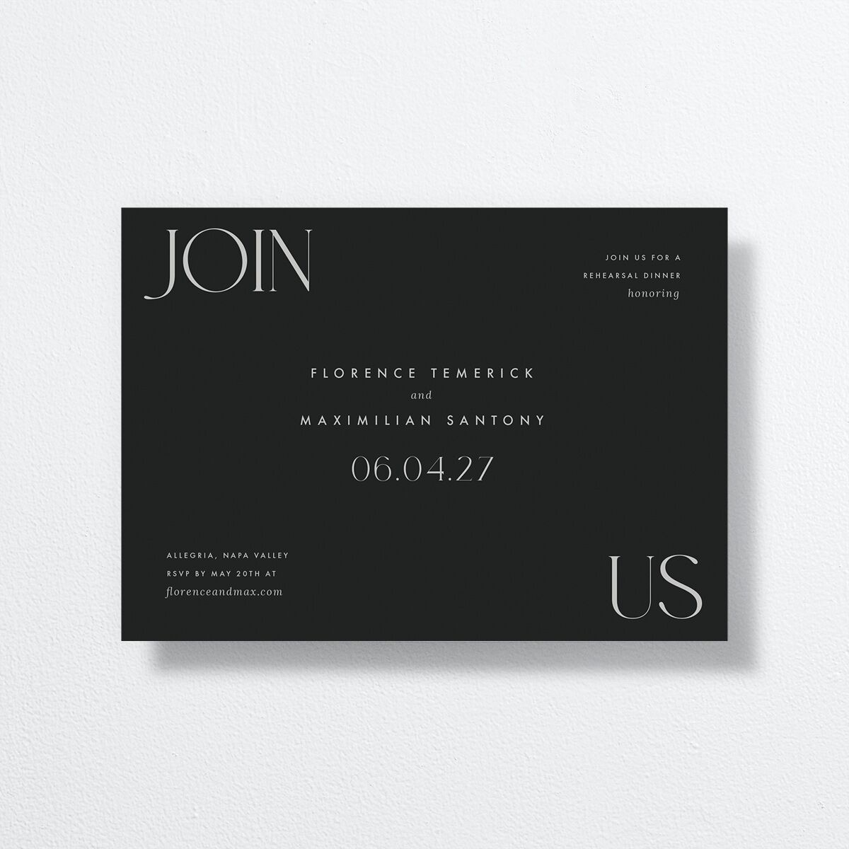 Modern Initials Rehearsal Dinner Invitations Midnight Signature