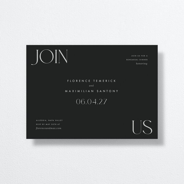 Modern Initials Rehearsal Dinner Invitations Midnight Signature
