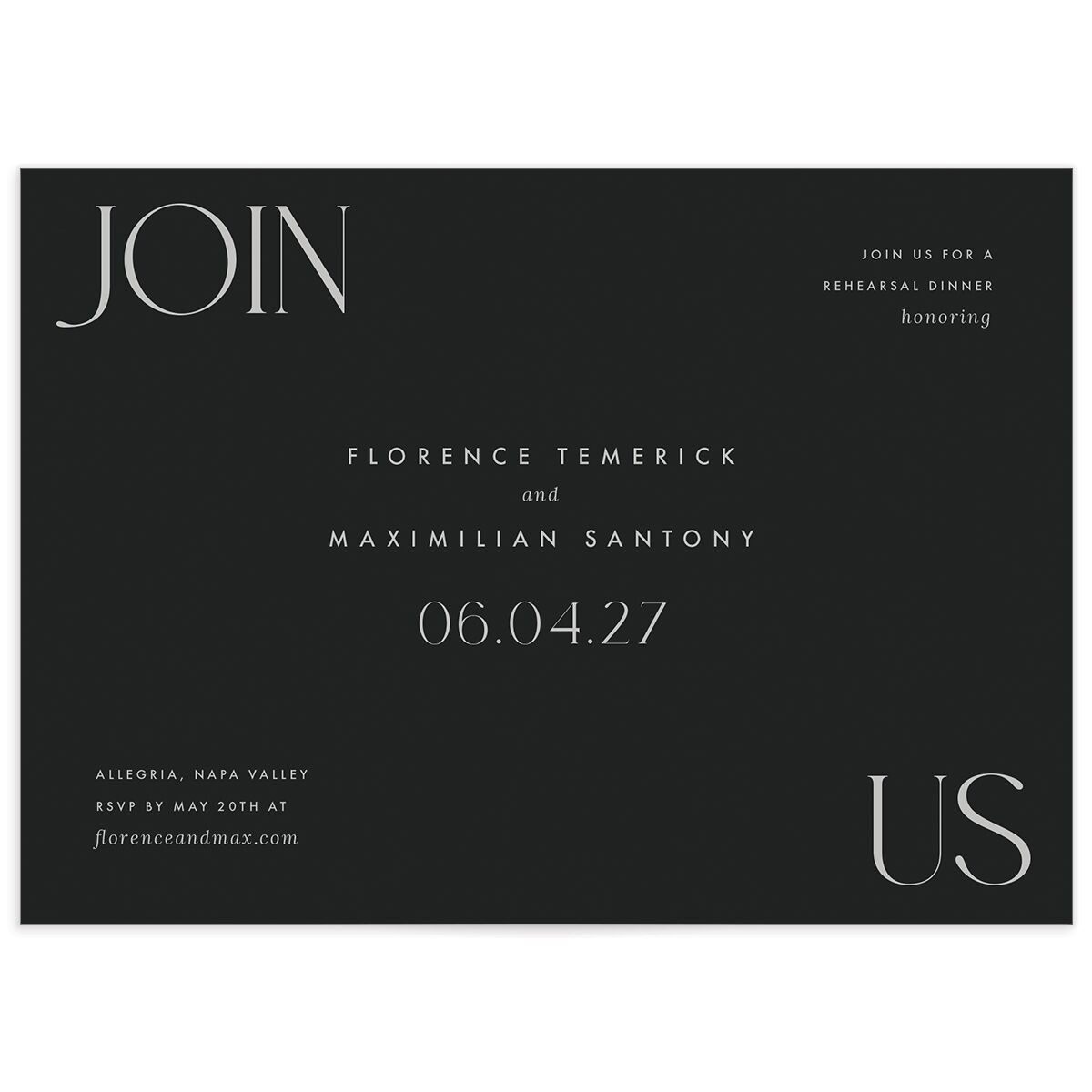 Modern Initials Rehearsal Dinner Invitations