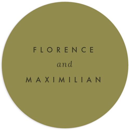 Modern Initials Wedding Stickers Olive Sticker