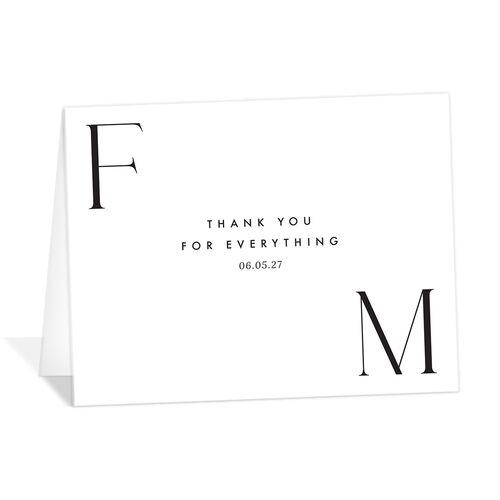 Modern Initials Thank You Cards Pure White