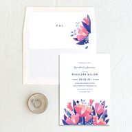Vivid Flora Bridal Shower Invitations Regency Blue Signature