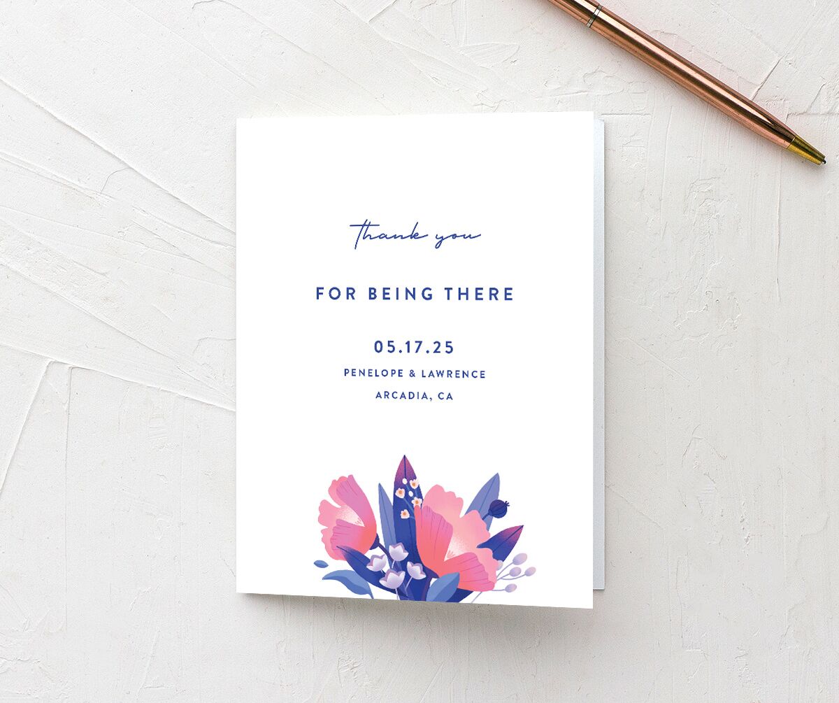 Vivid Flora Thank You Cards Regency Blue