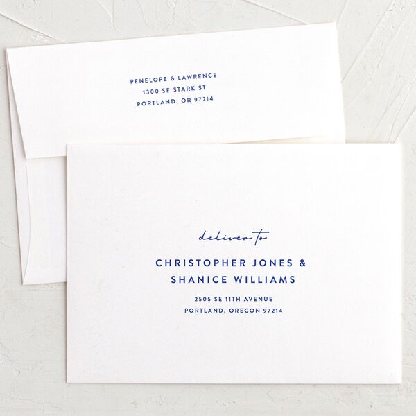 Vivid Flora Thank You Card Envelopes White Standard Regency Blue Both Recipient and Return Addresses Signature