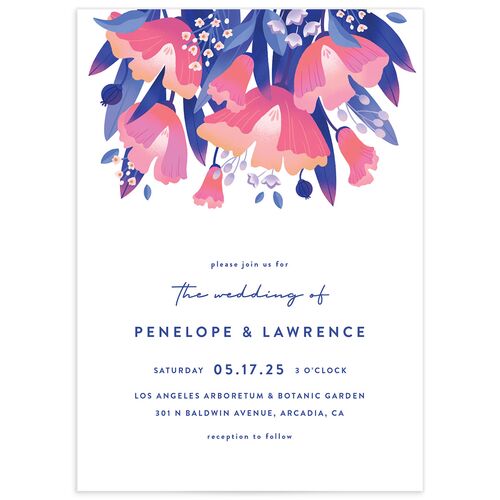 Vivid Flora Wedding Invitations - Blue
