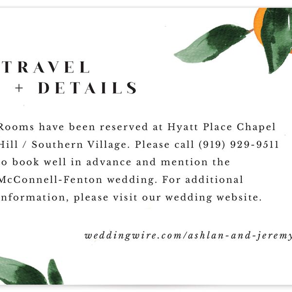 Orange Branches Wedding Enclosure Cards Pumpkin Signature