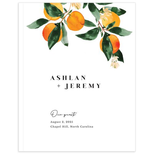 Orange Branches Wedding Guest Book