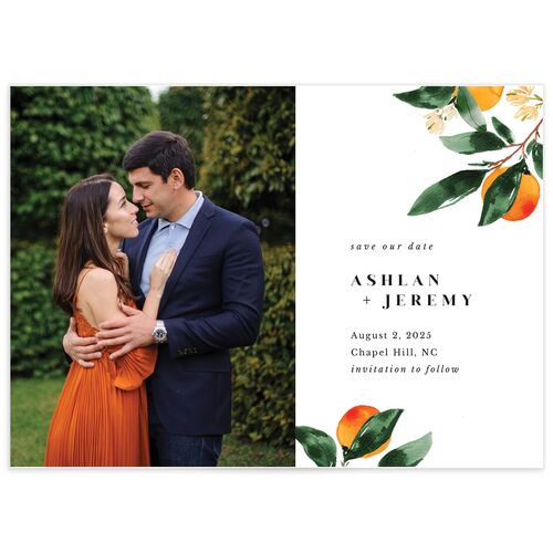Orange Branches Save the Date Cards
