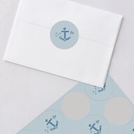 Nautical Border Wedding Stickers French Blue Sticker