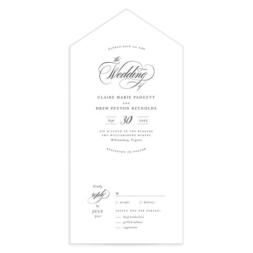 Classic Calligraphy All-in-One Wedding Invitations