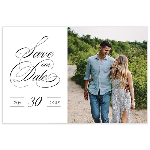 Classic Calligraphy Save The Date Postcards 