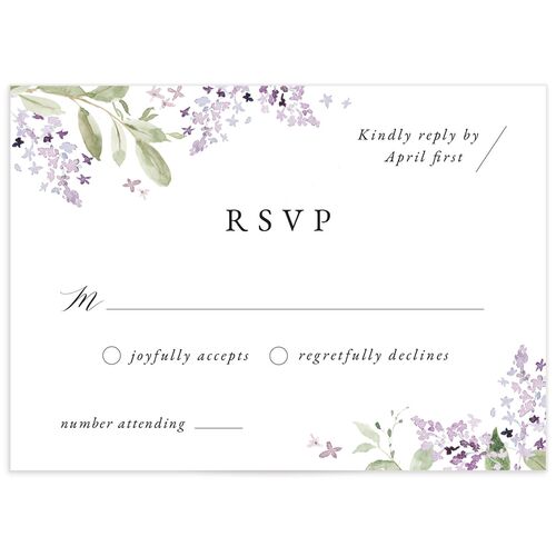 Lilac Garland Wedding Response Cards