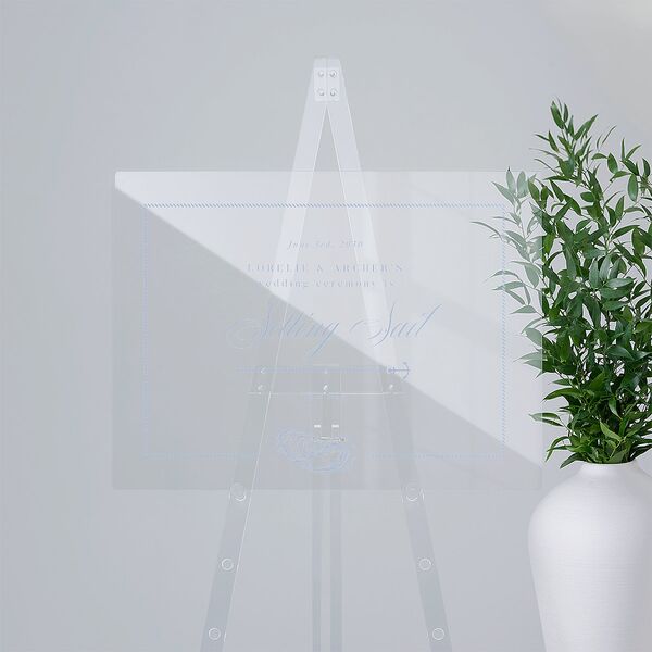 Coastal Oysters and Anchors Acrylic Direction Sign Medium Sea Blue Standard Acrylic M Direction