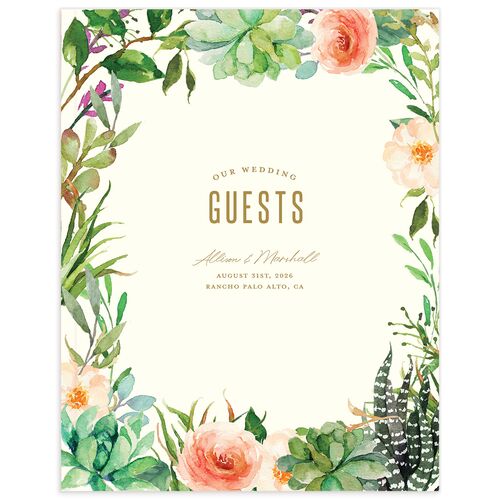 Lush Blooms Wedding Guest Book