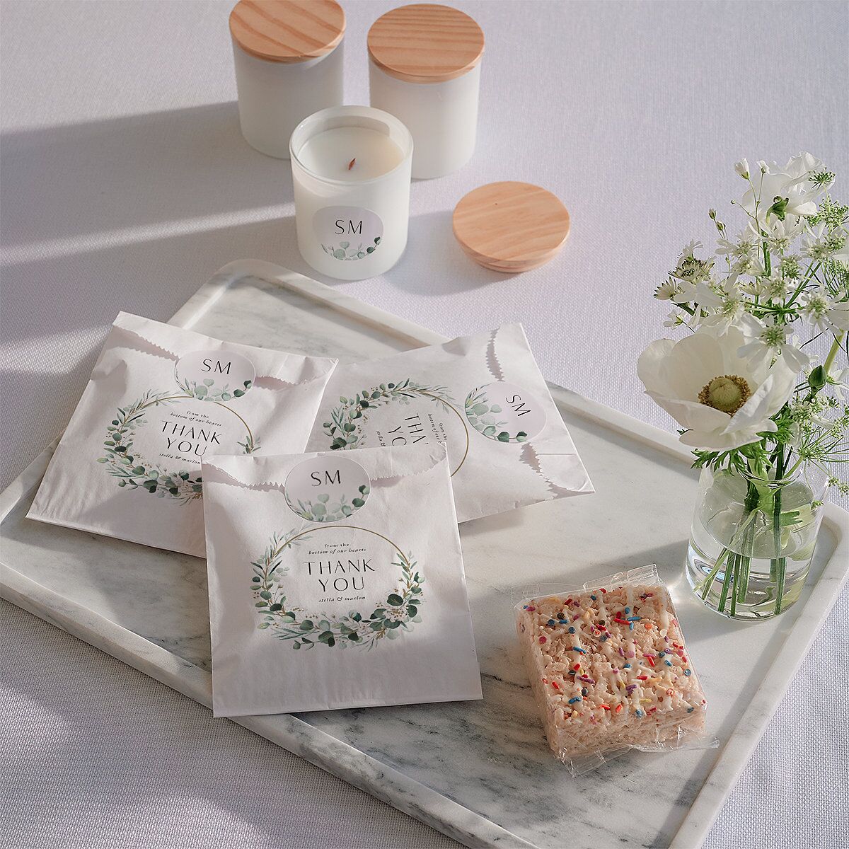 Timeless Floral Hoop Wedding Stickers Pure White Circle