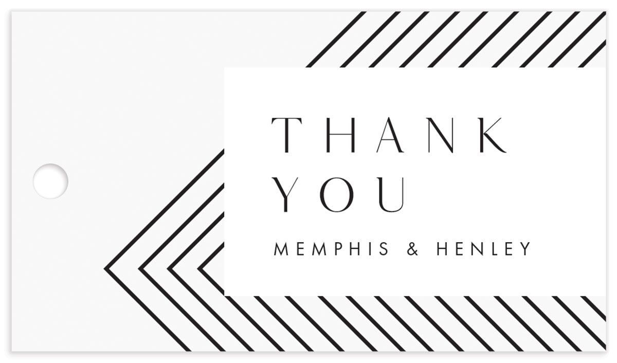 Geometric Impression Favor Gift Tags Licorice Signature
