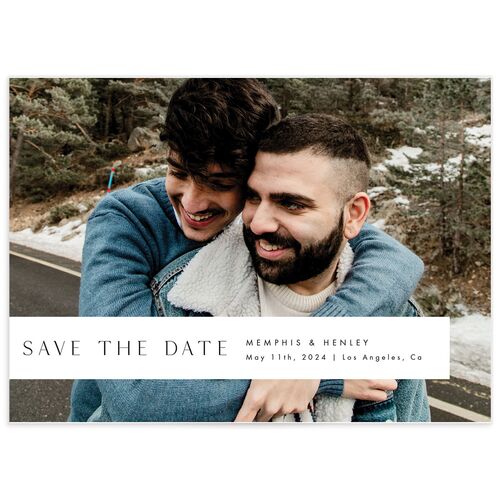 Geometric Impression Save The Date Cards Licorice Signature smooth No